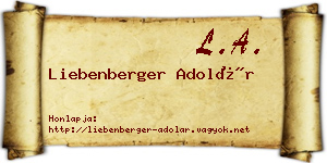 Liebenberger Adolár névjegykártya